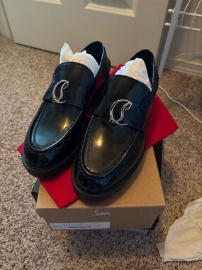 CHRISTIAN LOUBOUTIN  CL Moc Lug leather loafers 38.5
